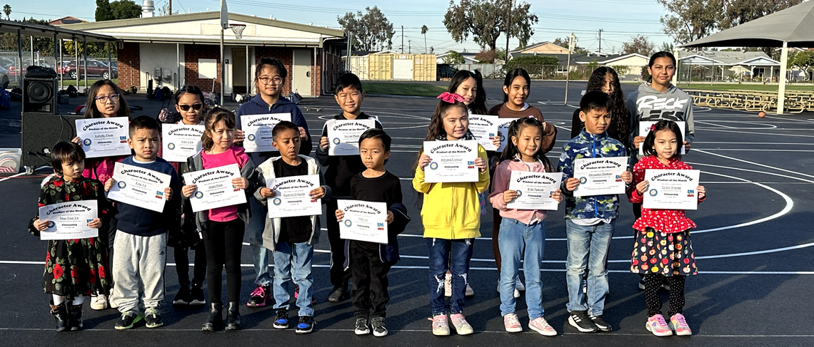 Students of the Month for the month of November