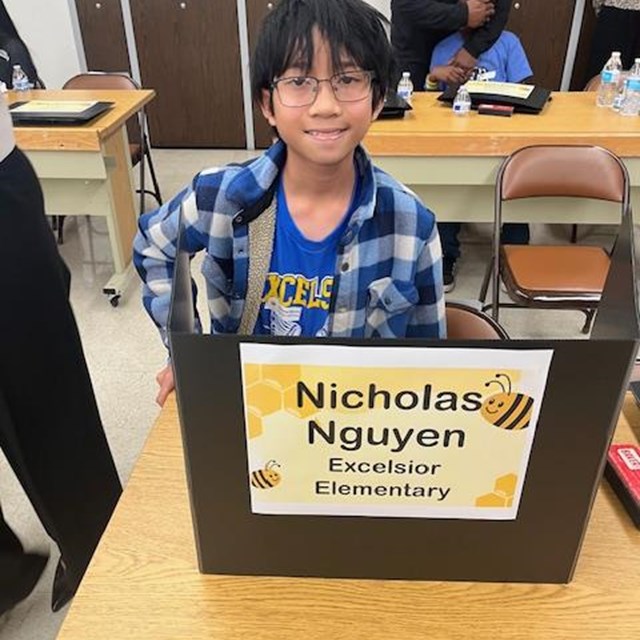 Nicholas at Spelling Bee
