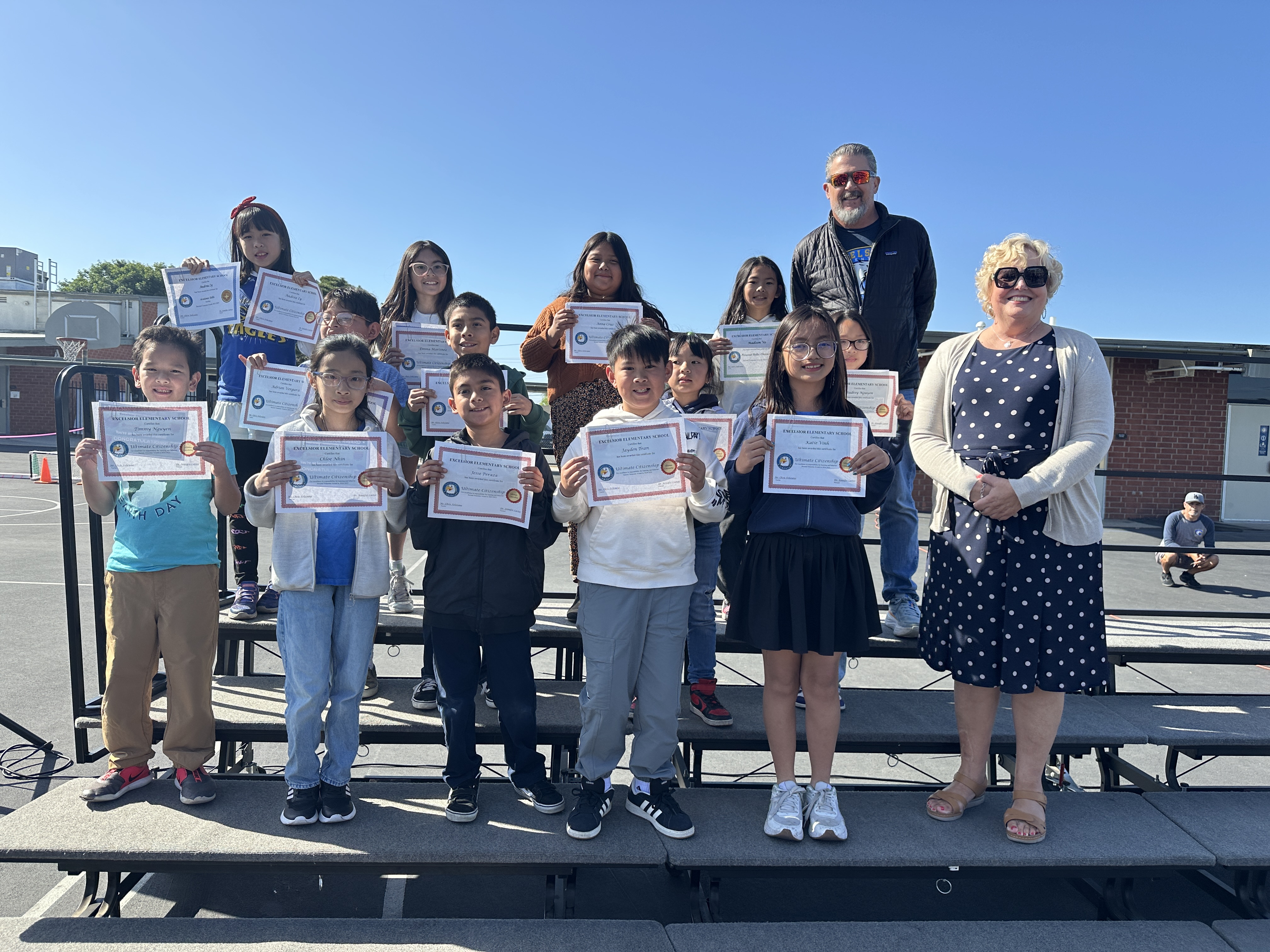 Second Trimester Awards with Mr. Feliciano and Principal Carter