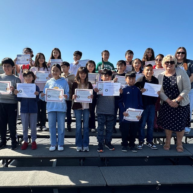 Second Trimester Awards with Ms. Cook and Principal Carter!