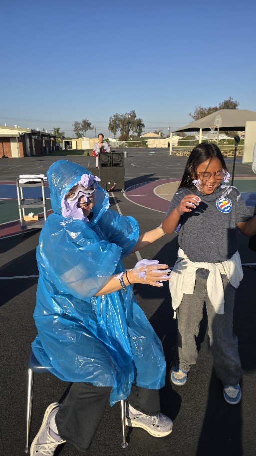 Mrs. Kim pie in face